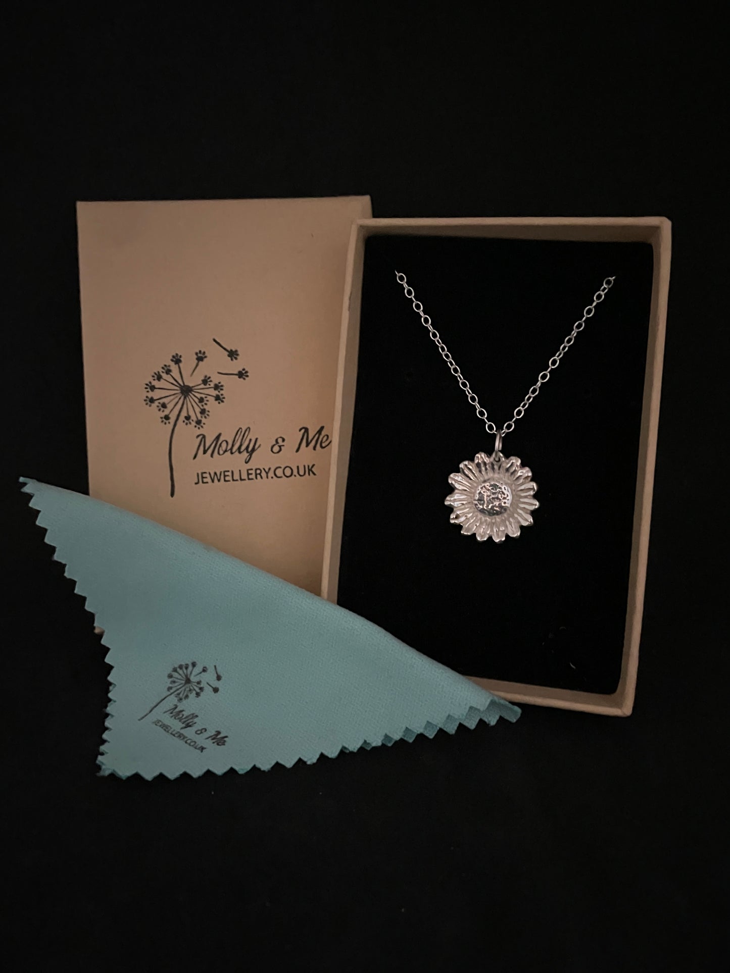 Medium Silver and Gold Sunflower pendant