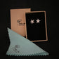 Small silver starfish stud earrings in branded Molly ad Me Jewellery gift packaging 