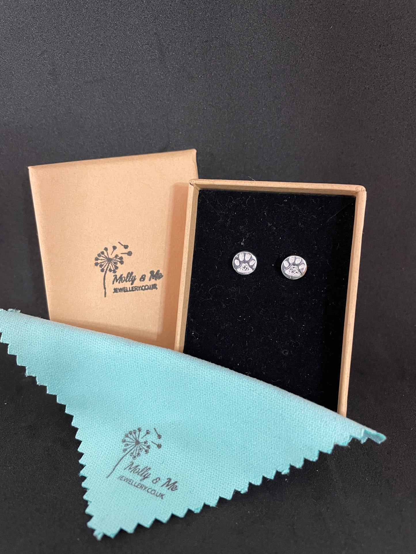 Tiny Paw Print stud earrings